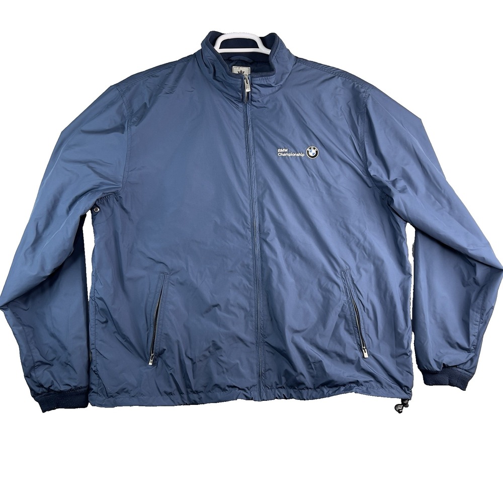 Peter Millar Golf Men’s XXL 2XL BMW Championship Windbreaker Jacket Navy Blue